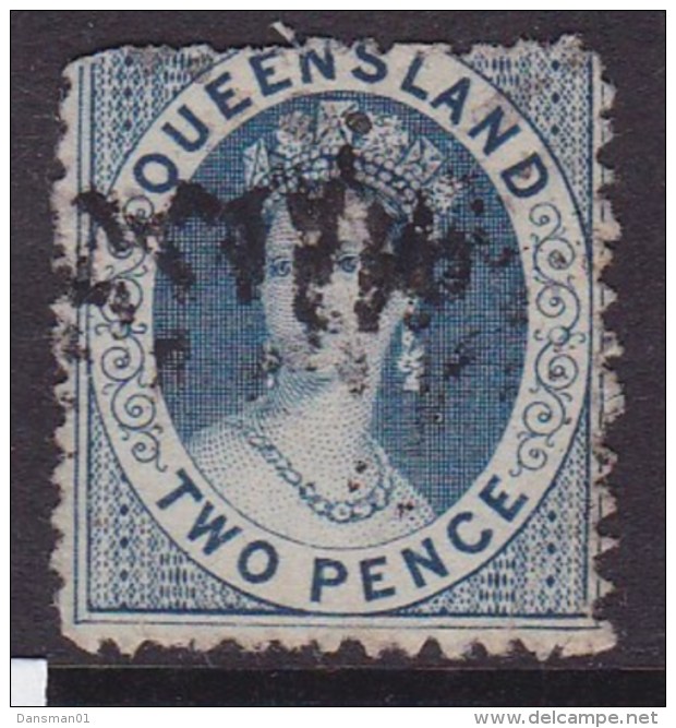 Queensland 1867 SG 38 P.13  £18 Used - Used Stamps