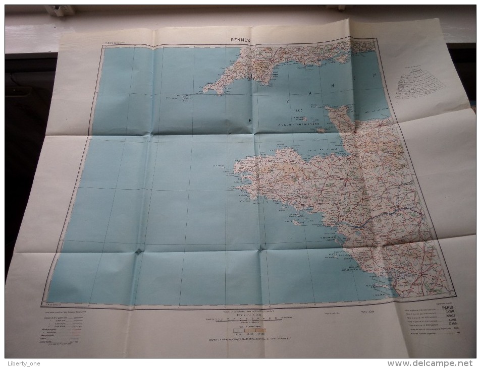 RENNES Anno 1944 - Schaal / Echelle / Scale 1: 1.000.000 ( Detail : Zie Foto´s ) ! - Autres & Non Classés