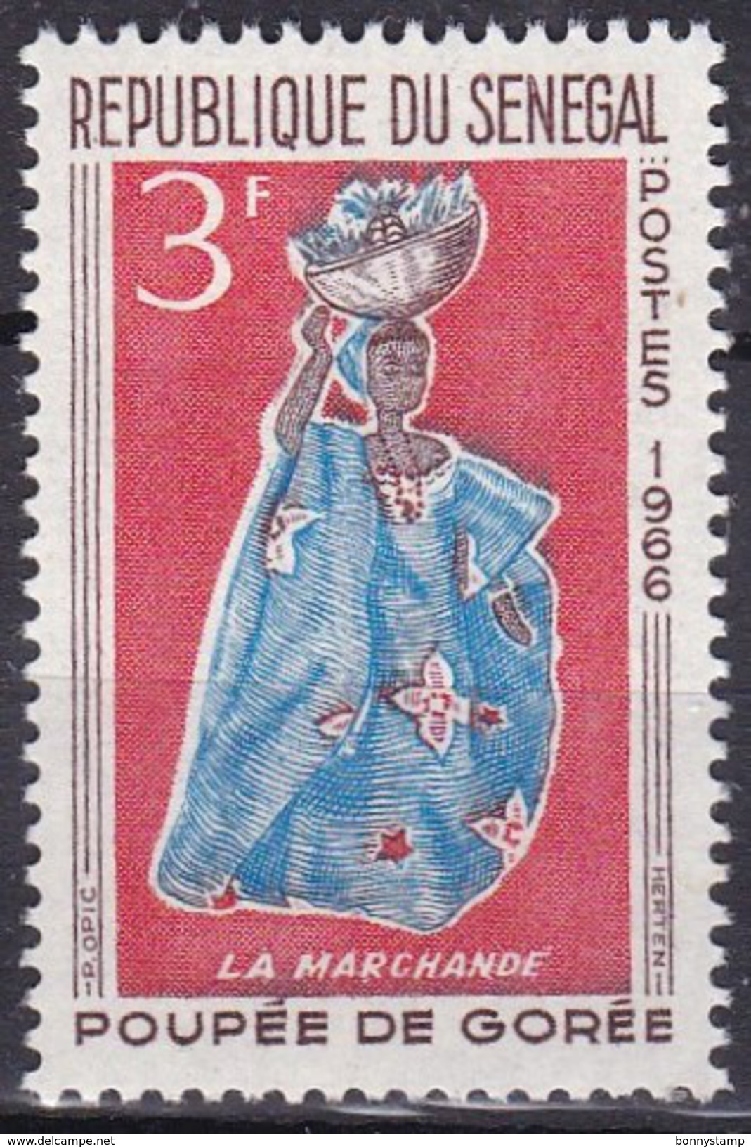 Senegal, 1966 - 3f Woman Peddling Fruit - Nr.263 MNH** - Senegal (1960-...)