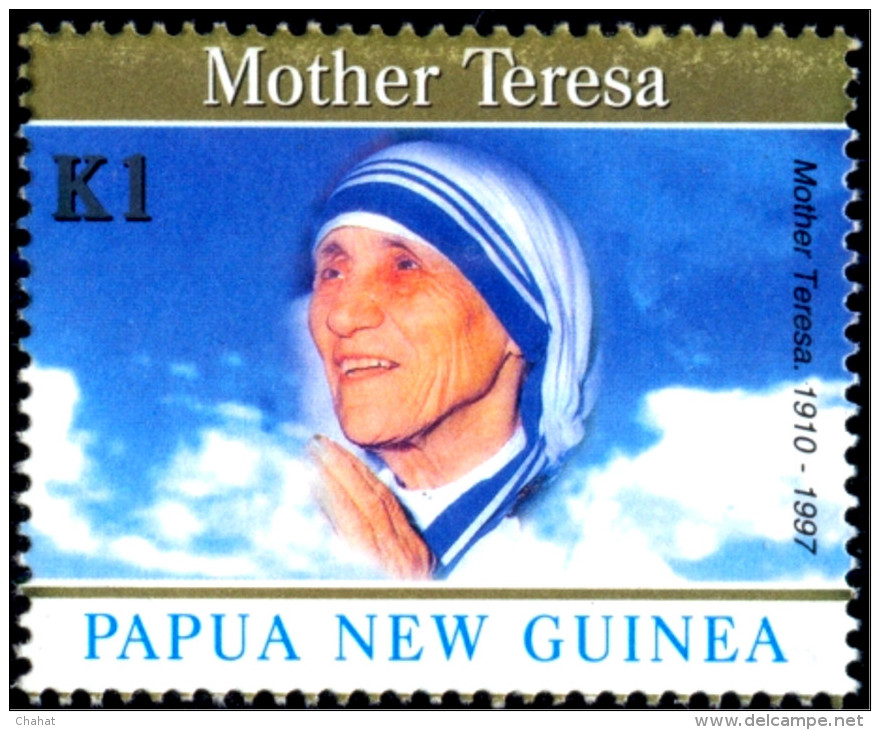 MOTHER TERESA-SET OF 2v-PAPUA NEW GUINEA-SCARCE-MNH-B9-679 - Mother Teresa