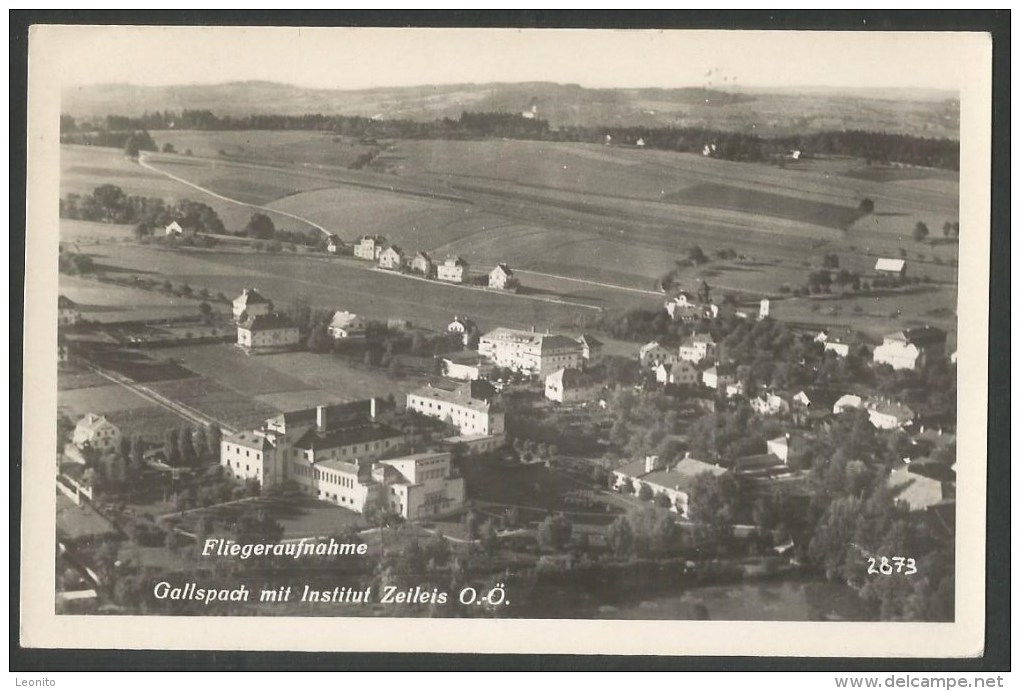 GALLSPACH Grieskirchen Oberösterreich Fliegeraufnahme Institut ZEILEIS Stempel ! 1953 - Gallspach