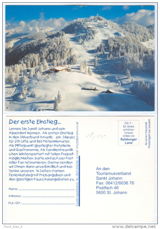 AK 5600 Salzburg St. Johann Im Pongau Skiverbund Amadé Winter Schnee öS 7,- I.P. Österreich Austria Autriche Schnee Snow - St. Johann Im Pongau