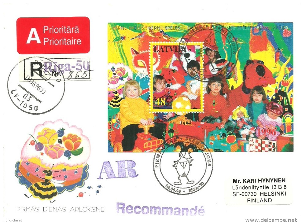 FDC 1996 REGISTERED - Lettland