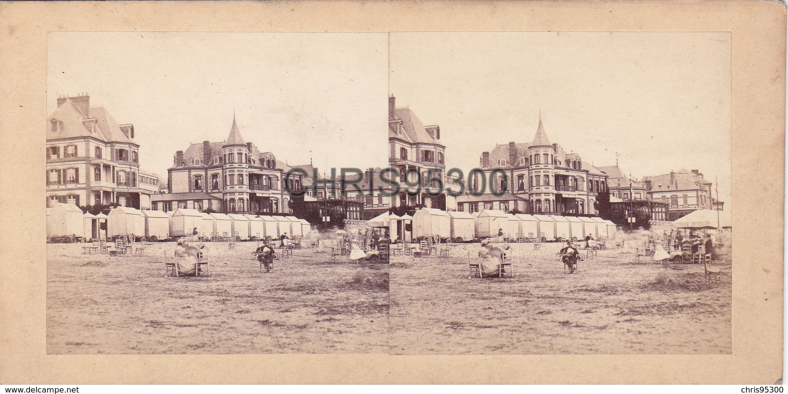 PHOTO STEREO 19 EME SIECLE - TROUVILLE 14 CALVADOS - NORMANDIE - Fotos Estereoscópicas