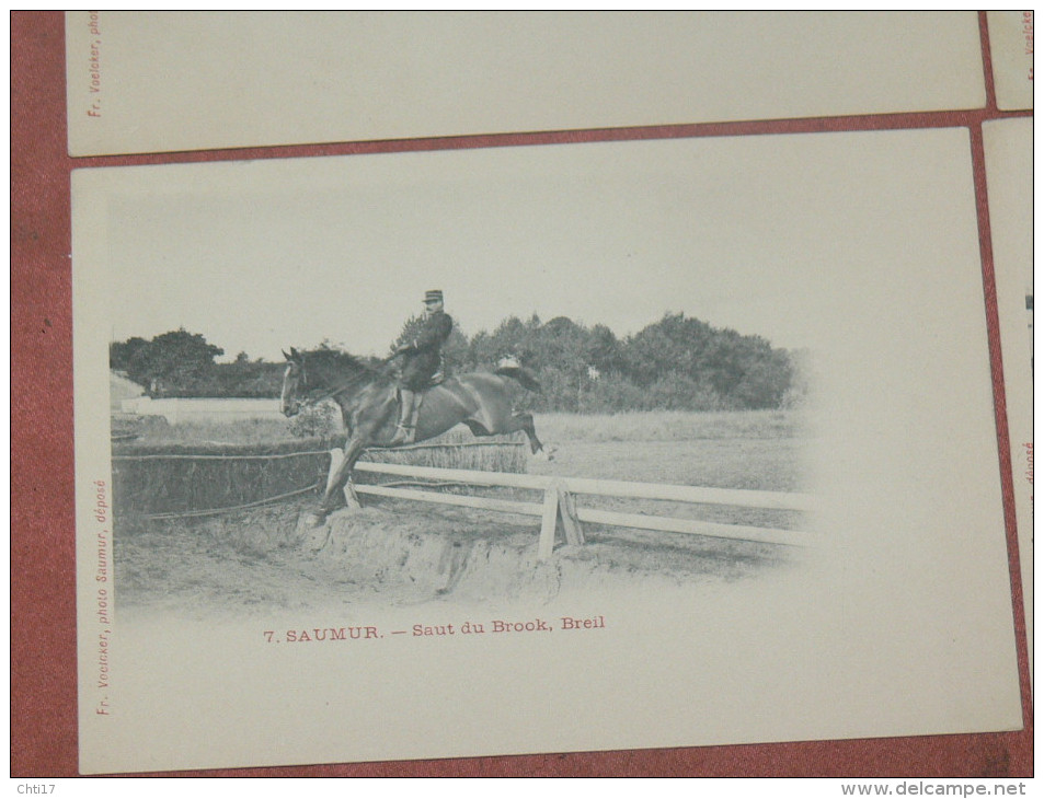 SAUMUR 1900  LOT 8 CPA N°1 A 8  / ECUYER / VOLTIGE / SAUT  / EQUITATION / EDIT FR.VOELCKER A SAUMUR