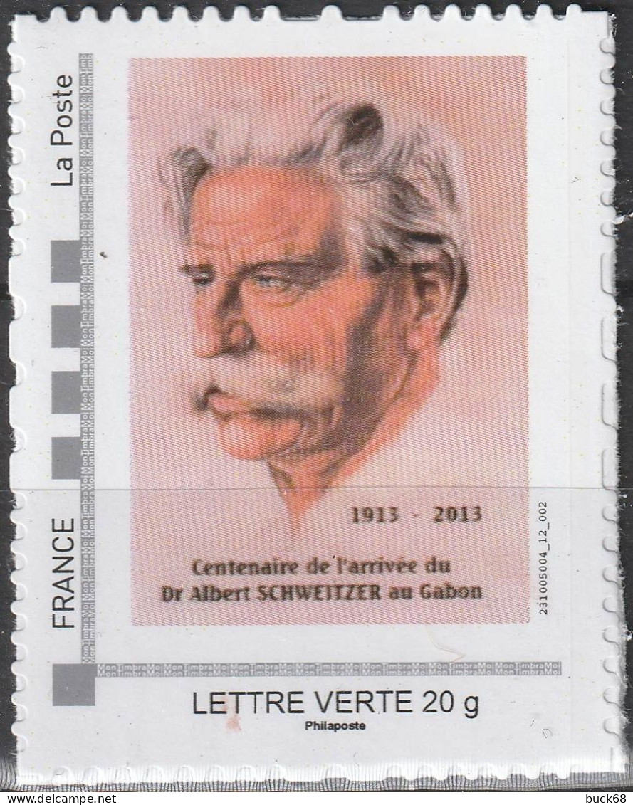 FRANCE 2013 Timbre Personnalisé MonTimbraMoi SCHWEITZER Expo KAYSERSBERG 100 Ans Départ Gabon Nobel - Unused Stamps