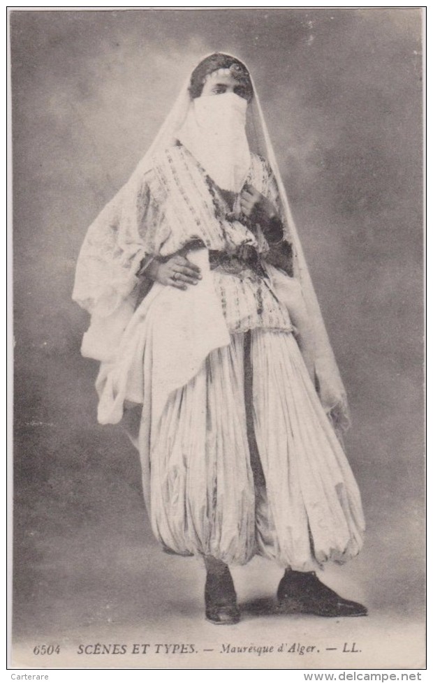 Carte Ancienne,MAGHREB,ALGERIE,ALGER,EN 1900,MAURE,MAURESQUE,FEMME BERBERE,MUSULMANE,tenue D'époque - Setif