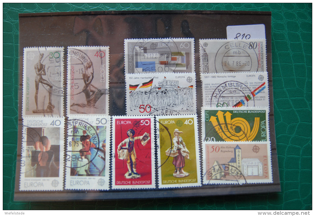 B087 - CEPT - EUROPE EUROPA Used 12 Different Stamps Germany - Cancellations: Celle, Hamburg, Ostfriesland... - Sammlungen