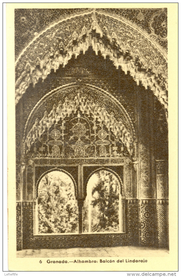 Espagne - Granada - Alhambra - Balcón Del Lindaraja - Heliotipio Artistica Española - Madrid - Nº 6 - 1072 - Granada