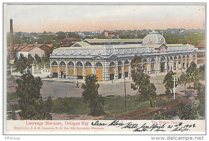 Portuguese E.Africa Postcard: Market House, Lourenco Marques-London, 21 Ap 1908 - Other & Unclassified