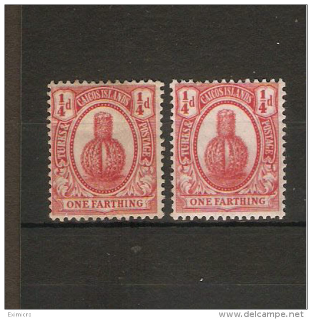 TURKS AND CAICOS ISLANDS 1910 - 1911 ¼d  Rosy Mauve And ¼d Red SG 115/116 MOUNTED MINT - Turks & Caicos