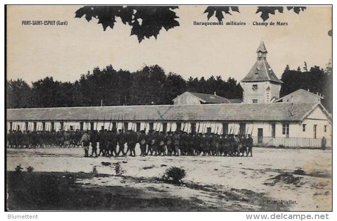 CPA GARD Pont Saint Esprit écrite Militaria - Pont-Saint-Esprit