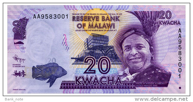 MALAWI 20 KWACHA 2012 Pick 57a Unc - Malawi