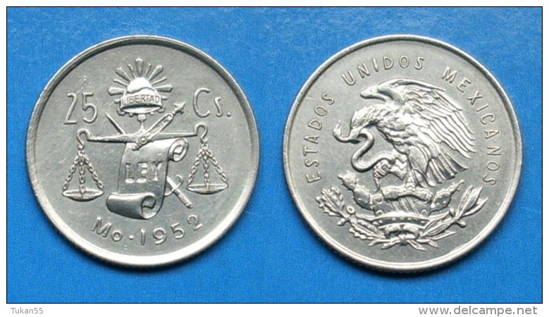 Mexiko 25 Centavos 1952 Silber Ag Schön ! Selten !       (H96) - Mexiko