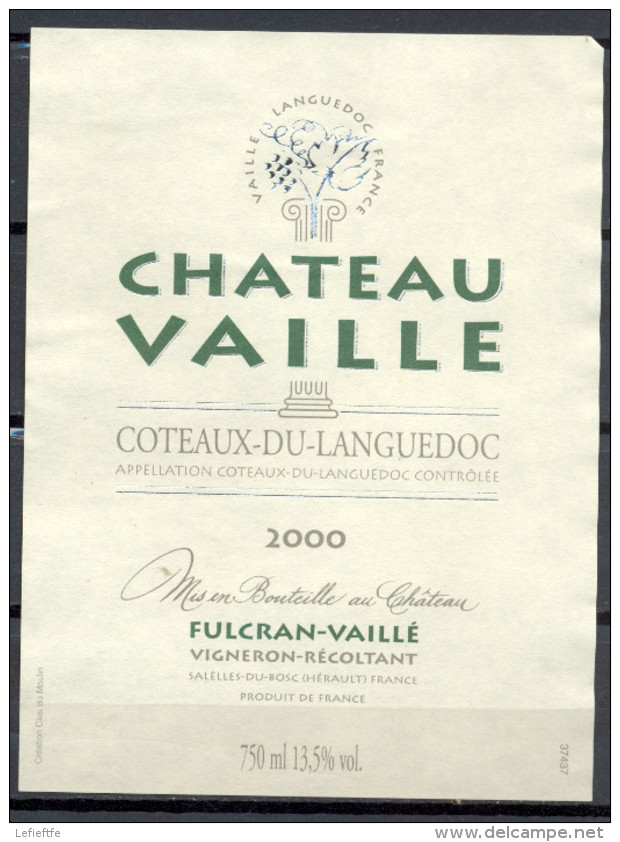 209 - Coteaux Du Languedoc - 2000 - Château Vaillé - Fulcran Vaillé - Vigneron Récoltant - Salèlles Du Bosc - Hérault - Languedoc-Roussillon