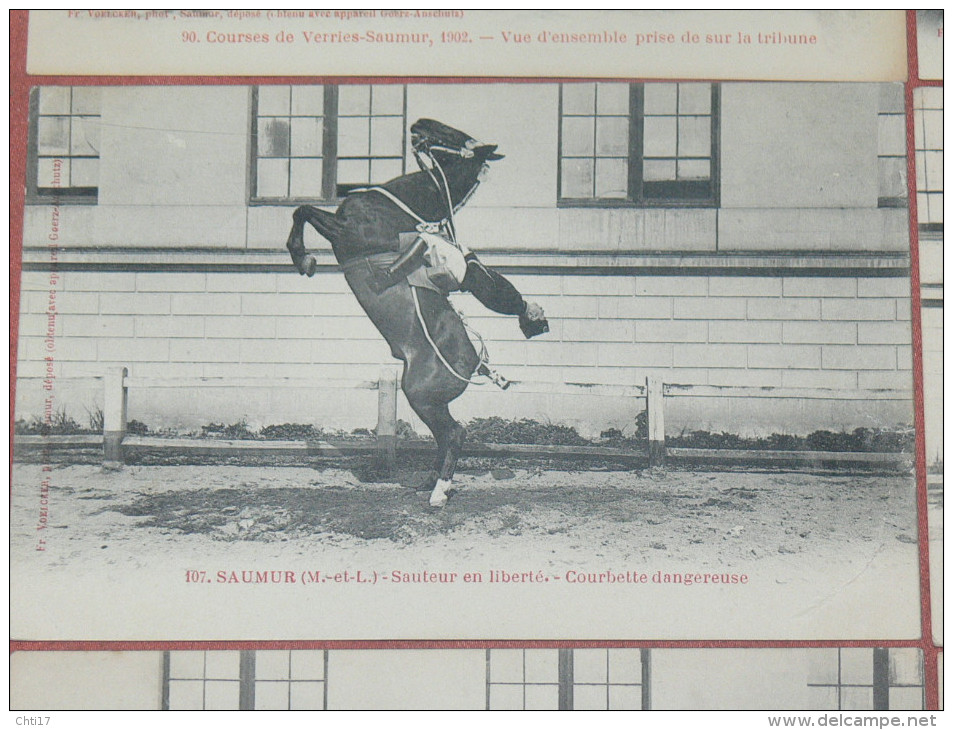 SAUMUR 1900  LOT 8 CPA N°  87  A  110 / ECOLE MARECHAL FERRAND / ECUYER / COURSE / EQUITATION / EDIT FR.VOELCKER