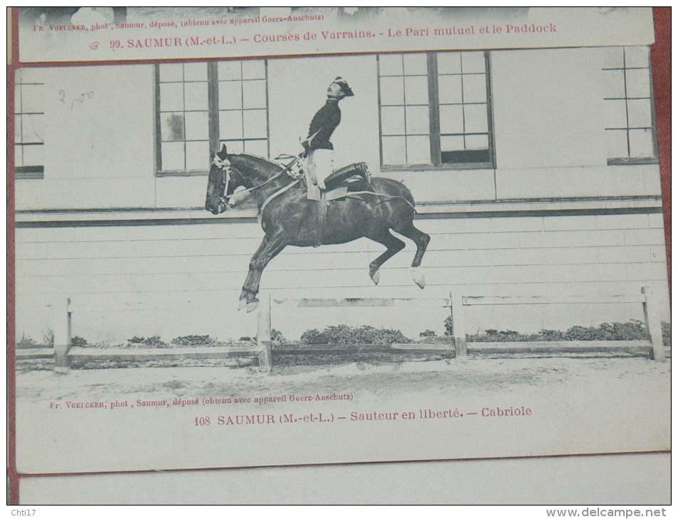 SAUMUR 1900  LOT 8 CPA N°  87  A  110 / ECOLE MARECHAL FERRAND / ECUYER / COURSE / EQUITATION / EDIT FR.VOELCKER