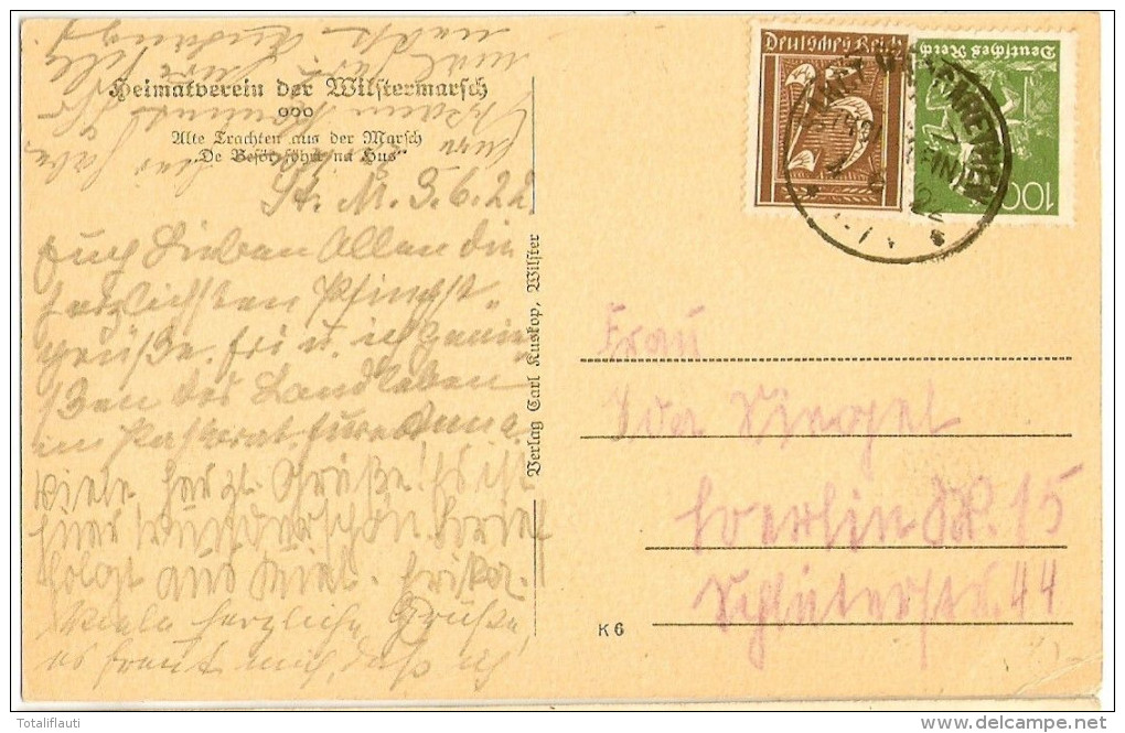 WILSTER Marsch Alte Trachten Heimatverein De Besök Föhrt Na Hus Schade äwer Ok 3.6.1922 Gelaufen - Itzehoe