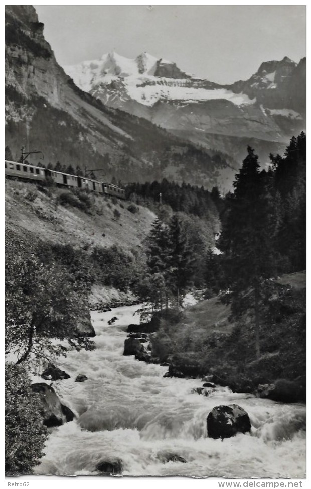 LÖTSCHBERGBAHN &#8594; Zugkomposition Unterwegs Bei Blausee-Mitholz 1950 - Altri & Non Classificati