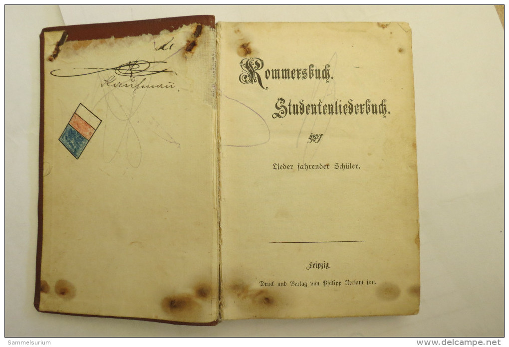 "Kommersbuch" 1. Und 2. Teil, Studentenliederbuch, Lieder Fahrender Schüler, Von 1897 - Música