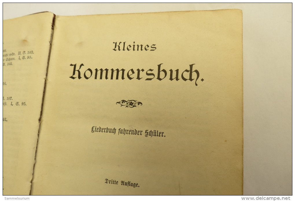 "Kommersbuch" 1. und 2. Teil, Studentenliederbuch, Lieder fahrender Schüler, von 1897