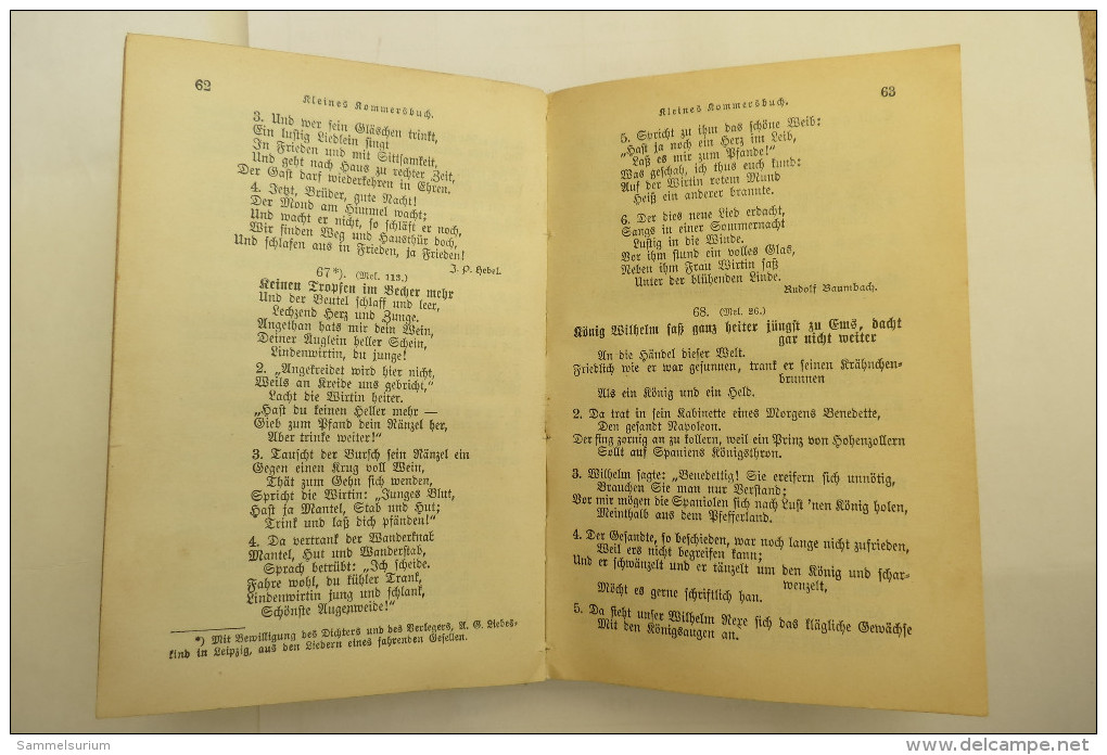 "Kommersbuch" 1. und 2. Teil, Studentenliederbuch, Lieder fahrender Schüler, von 1897