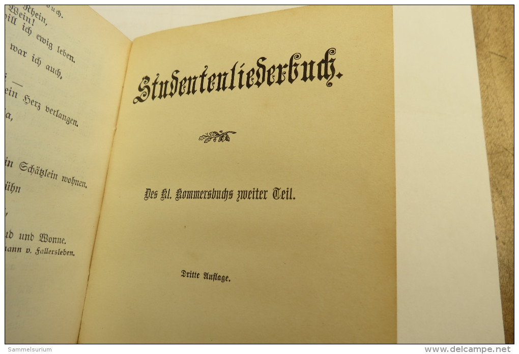 "Kommersbuch" 1. und 2. Teil, Studentenliederbuch, Lieder fahrender Schüler, von 1897