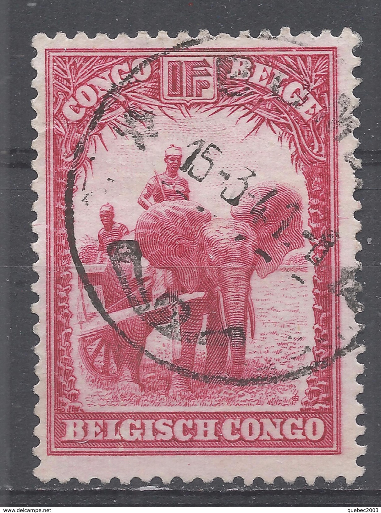 Belgian Congo 1932. Scott #147 (U) Domesticated Elephants Of Api * - Oblitérés