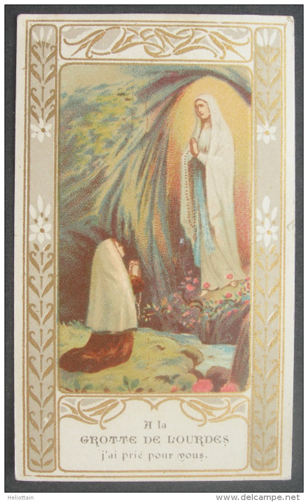 IMAGE PIEUSE ( Vers 1920)  NOTRE DAME DE LOURDES - APPARITION A BERNADETTE  / SANTINO / HOLY CARD - Images Religieuses