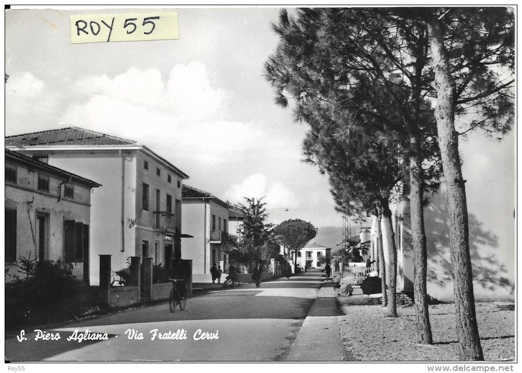 Toscana-pistoia-s.piero Agliana Via Fratelli Cervi Veduta Molto Animata Anni 50 60 - Andere & Zonder Classificatie