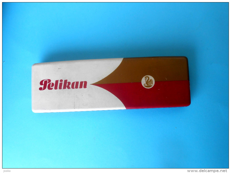 PELIKAN - Vintage Tin Box * Vieille Boîte Alte Zinn Vecchia Latta Vieja De Estaño Fountain Pen Pens Pencil Pencils RR - Boxes