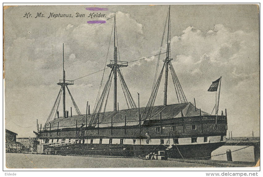 Hr Ms Neptunus Den Helder Voilier 3 Mats  Used 1922 To St Jean De Moirans Isere - Den Helder