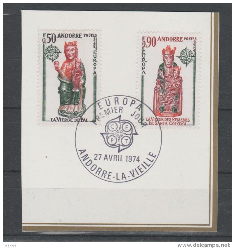 AndFMi.Nr.258-9 / ANDORRA -  Fragment Mit Ersttagsstempel 27.4.1974 - Used Stamps