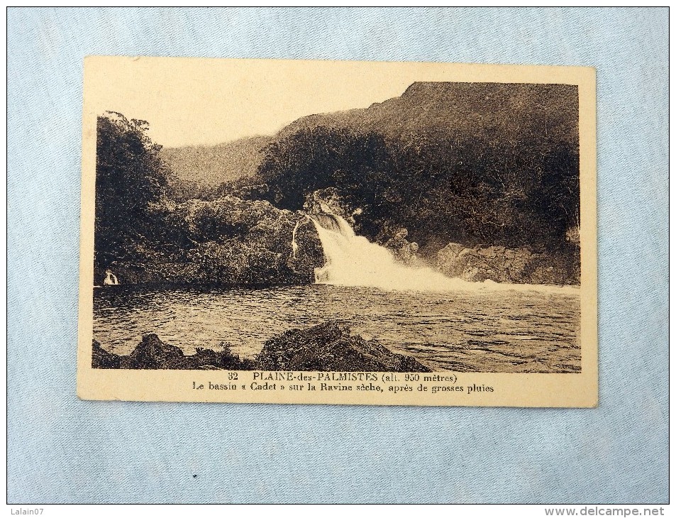 Carte Postale Ancienne : Plaine Des Palmistes : Le Bassin Cadet Sur La Ravine Sèche, Timbre 1938 - Other & Unclassified