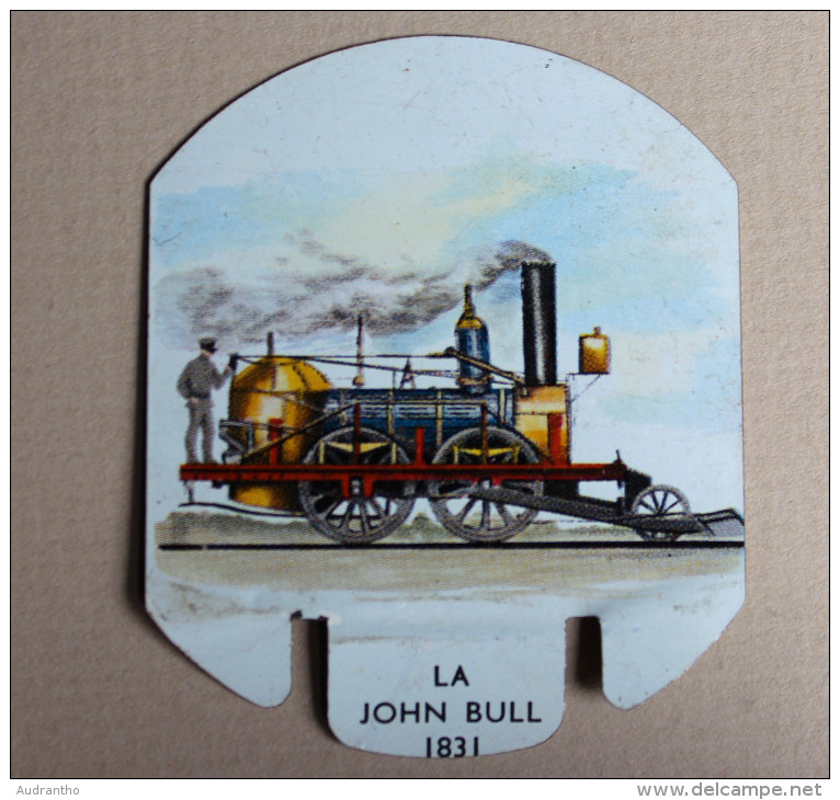 Plaque Publicitaire Métal Moutarde PARIZOT Dijon Locomotive John Bull 1831 Train - Trains & Avions