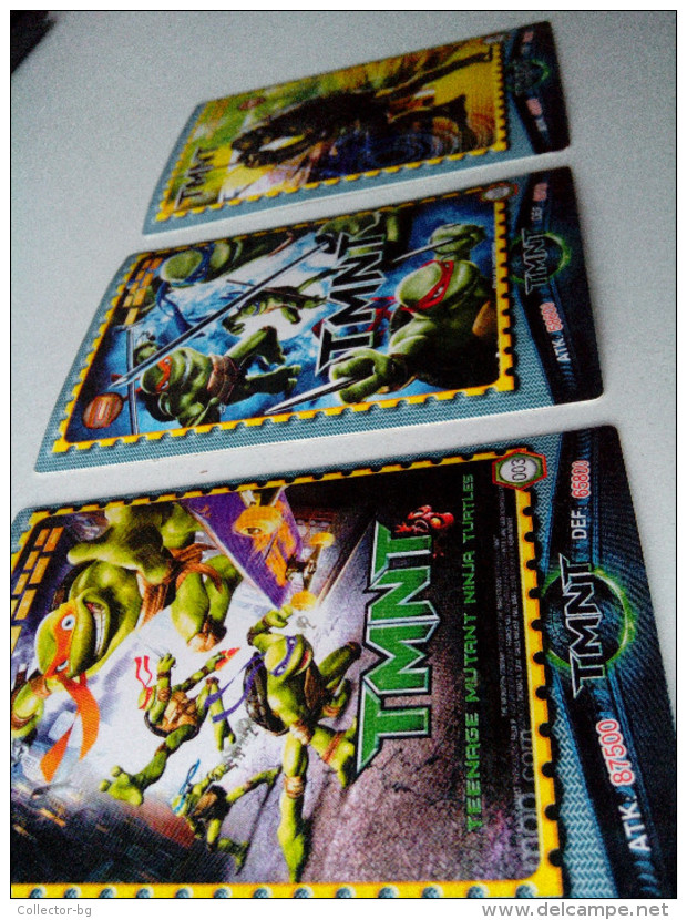 LOT 3 PIECES TMNT 3 Mutant Ninja Turtles 3D Trading Card Hologram Reflection Rare Unique N:2/3/8 - Other & Unclassified