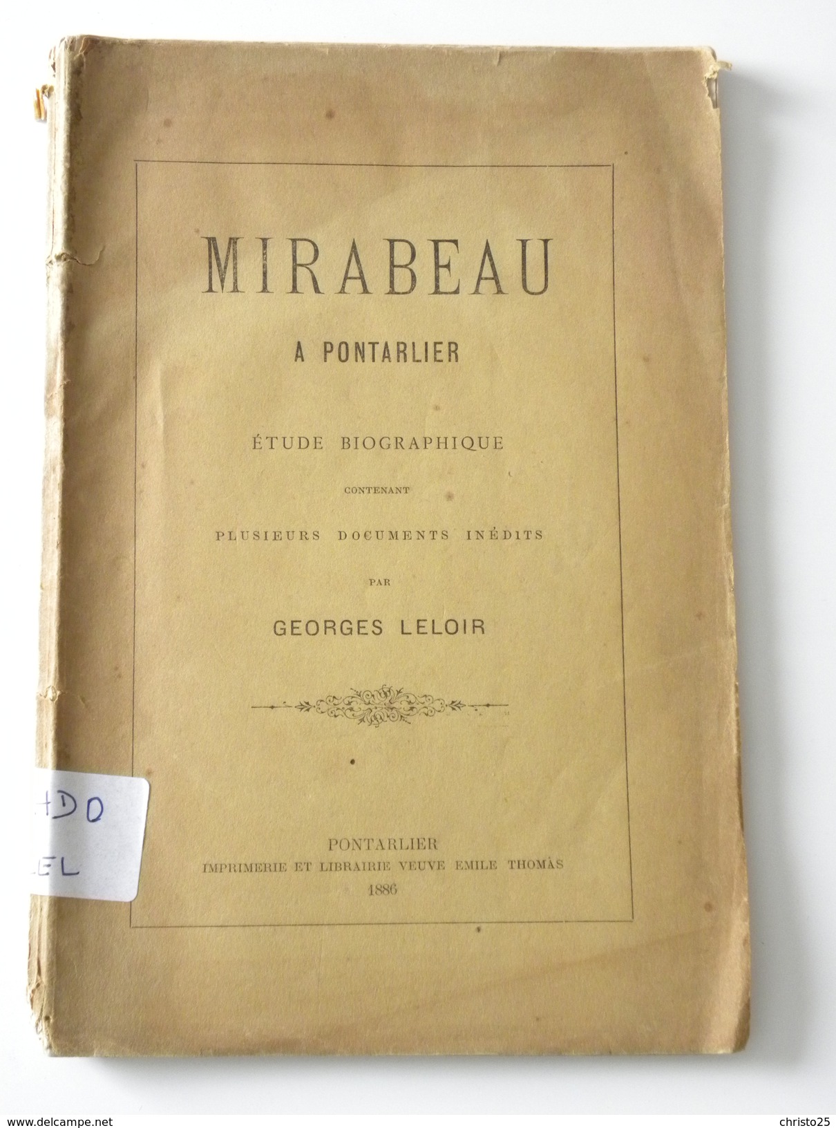 Mirabeau à Pontarlier, 1886 - 1801-1900