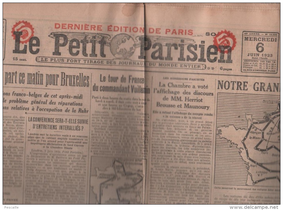 LE PETIT PARISIEN 06 06 1923 - POINCARE - REAL DEL SARTE MAURRAS - BERLIN - MORT ARCHIDUC RODOLPHE - AVIATEUR VUILLEMIN - Le Petit Parisien