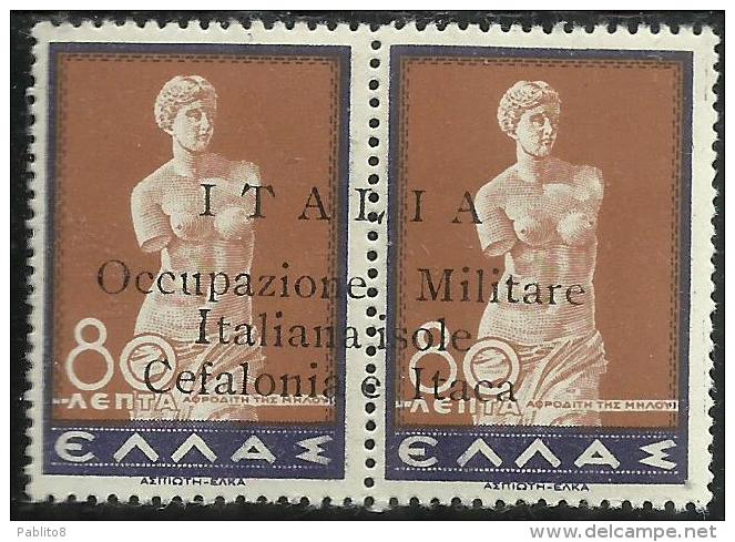 OCCUPAZIONE ITALIANA CEFALONIA E ITACA 1941 L 80 + 80 LEPTA MNH - Cefalonia & Itaca