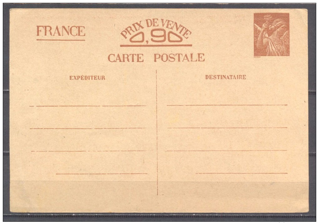 France Carte Postal Entier Postal YT N°SANS VALEUR-CP1 Iris Neuf ** - Cartes Postales Types Et TSC (avant 1995)