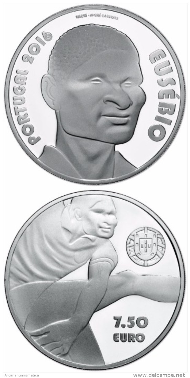 PORTUGAL  7,5 € 2.016   2016 Cu Ni  SC/UNC  "EUSEBIO"  T-DL-11.749 - Portugal