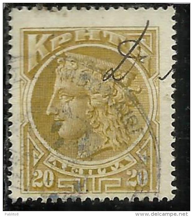 CRETE CRETA 1900  HERA LEPTA 20 L  USATO USED OBLITERE´ - Crete