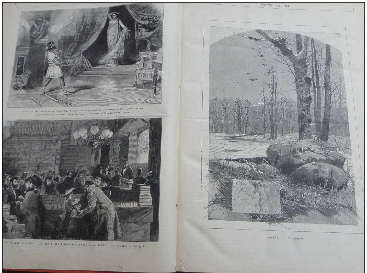 UNIVERS1881N°1345:JOUR DE L'AN A PARIS/CHEMIN DE FER DU VESUVE/PANAMA/PERCEMENT ST-GOTHARD/IRLANDE LIMERICK - 1850 - 1899