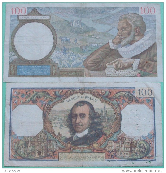 France - 100 Francs Sully 5 10 1939 Et Corneille 2 1 1976 Lot 2 Billets - Autres & Non Classés