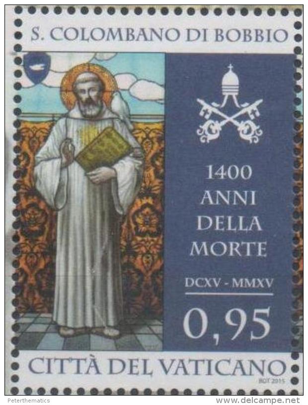 VATICAN ,2015,MNH, SAINTS, SAN COLOMBANO DI BOBBIO,BIRDS, PIGEONS,1v - Other & Unclassified