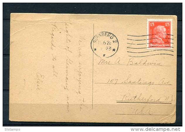 Germany 1923 Postal Card Nurinberg - USA - Covers & Documents