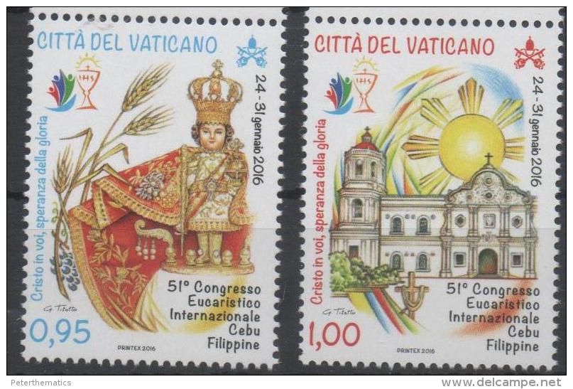 VATICAN ,2016,MNH, EUCHARIST CONGRESS , CEBU PHILIPPINES, WHEAT, 2v - Other & Unclassified