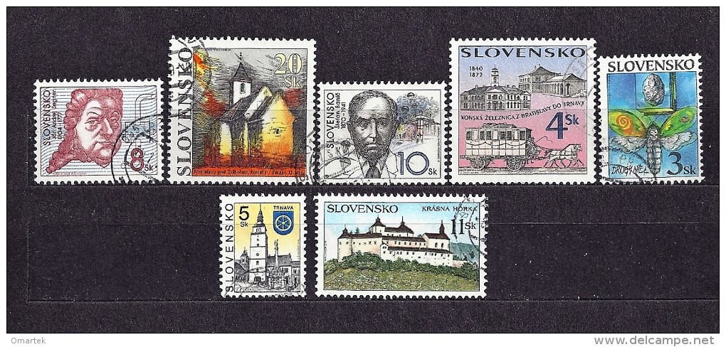 Slovakia  Slowakei 1994 - 1998 Gest ⊙ Mi 189, 205, 210, 265, 307, 320, 323. 7 Stamps. - Usados