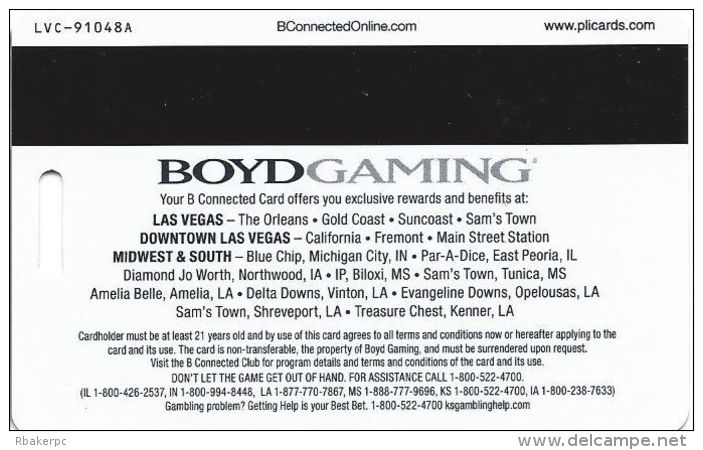 Boyd Gaming Casinos Slot Card - 40 Year Anniversary Ruby Card - Casino Cards