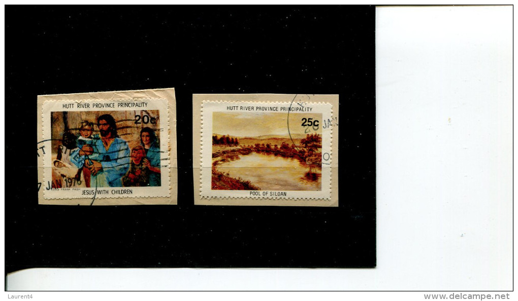 (stamp 543 - 13-06-2016)   Australia Hutt River Principality 2 Stamp On Paper - Errors, Freaks & Oddities (EFO)